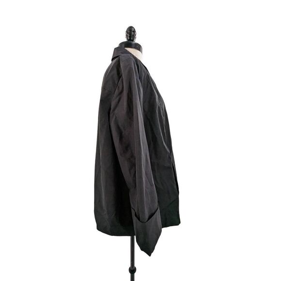 Faconnable Women Black Button-Up Long Sleeve Water Resistant Jacket Size Large - Picture 8 of 13